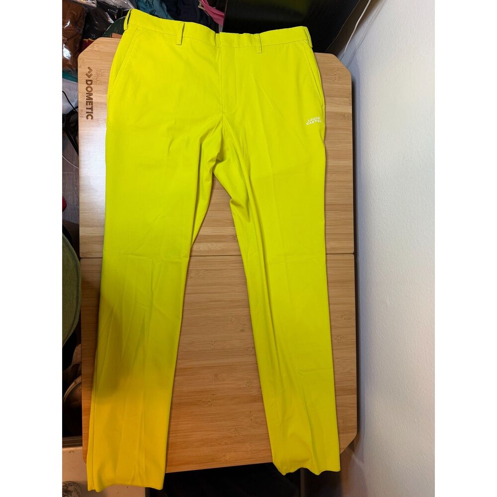 NWOT Louis Castel Men's 32x34 Golf Pants Lime Green Performance Stretch Trousers